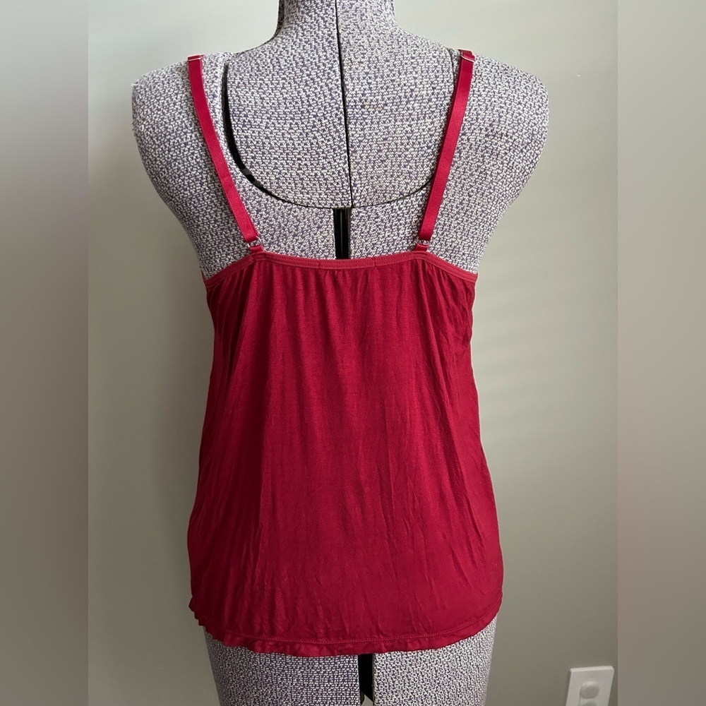 Red Lace Trim Camisole sexy intimates layer statement holiday - Picture 4 of 9